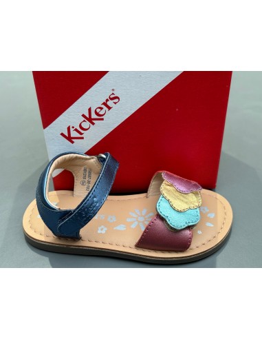 Sandalettes kickers dyastar marine métal multico acheter en ligne