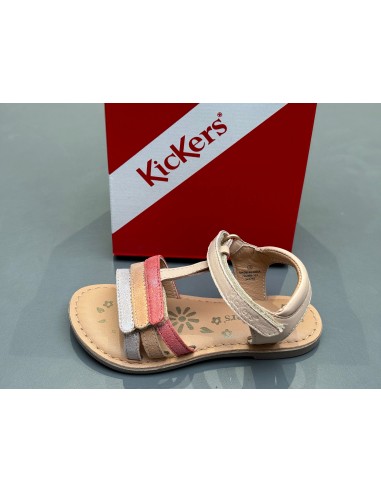 Sandalettes kickers Diamanto rose corail métallisée Véritable concentré