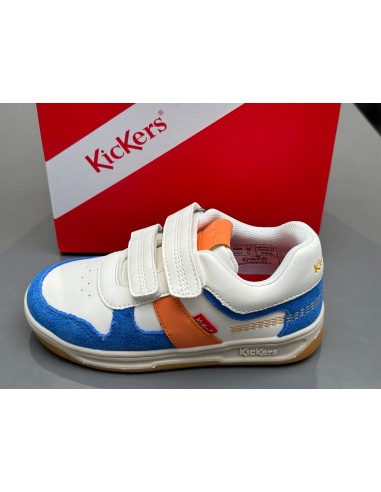 Baskets kickers kalido blanc bleu orange soldes