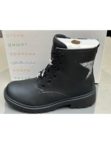 Bottines Geox J9420G j casey black DK silver france