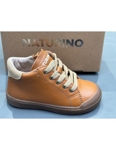 Bottines naturino eindhoven high zip calf Suède brown sand brillant des détails fins