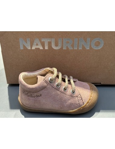 Bottines naturino cocoon Suède glitter rose pas cher