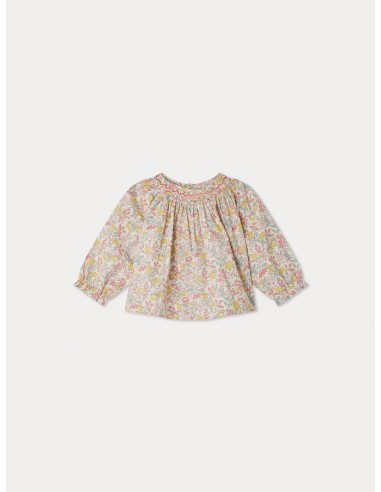 Blouse Griotte smockée en tissu Liberty  rose acheter en ligne