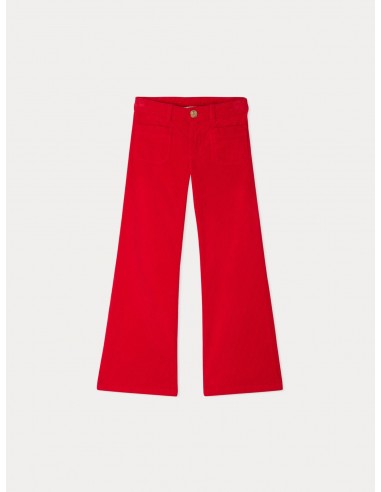 Pantalon Junon en velours cotelé rouge clair pas chere