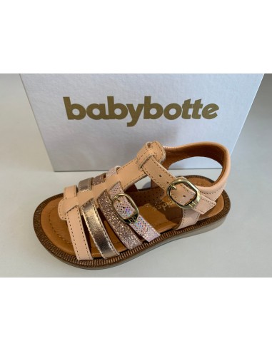 Sandalettes babybotte katz naturel rose store