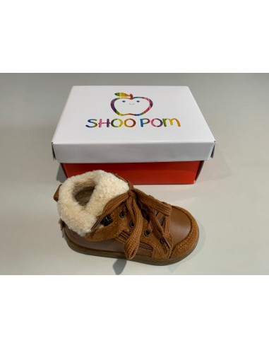 Bottines Shoo pom Bouba zip wool nappa fur camel off white ki hantent personnes