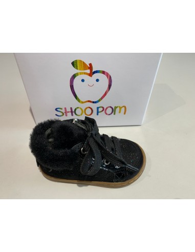 Bottines Shoo pom Bouba zip hair univers fur black holo basket pas cher