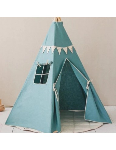 Ensemble Tipi « Étoile d'or » avec guirlande et tapis plus qu'un jeu 