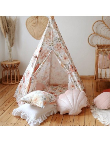 Ensemble Tipi et Tapis « Flower power » pas chere