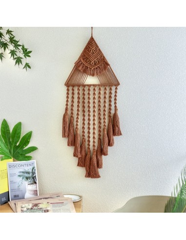 Attrape rêves Triangle Macramé Marron pas cheres