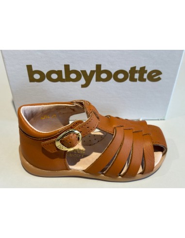 Sandalettes babybotte 4014B161 gaufrette texano cognac la colonne vertébrale