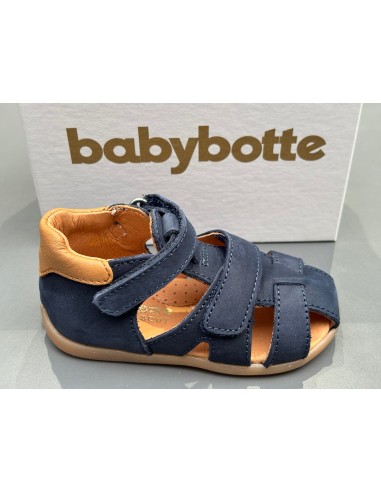 Sandalettes babybotte 4019B002 géo nabuk bleu de pas cher