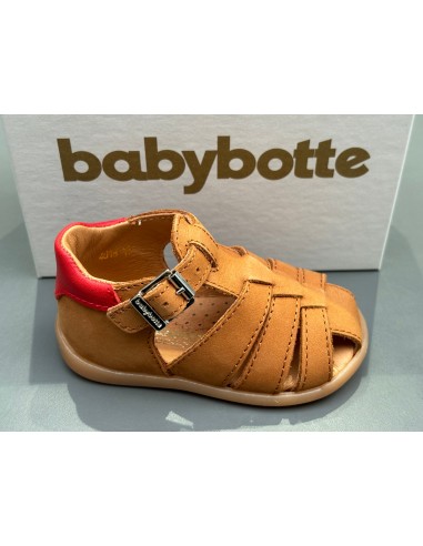 Sandalettes babybotte 4018B038 Gimmy nabuk cognac la colonne vertébrale