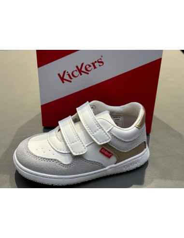 Baskets kickers kickmotion blanc argent or solde